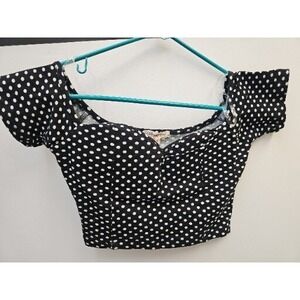 Diva Appared Polka Dots  Black & White Crop Top Structure Size Small